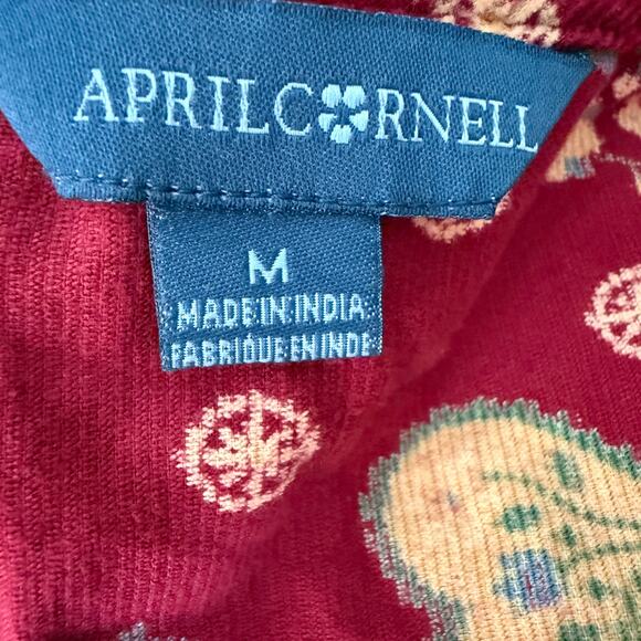 April Cornell Cottagecore Corduroy Dress | Artsy Floral Pockets Boho | Medium - Picture 6 of 10
